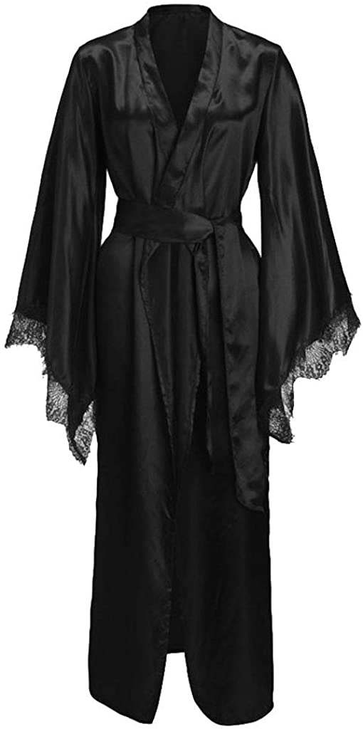 Price:$0.01 Houshelp Lingerie for Women Sexy Long Lace Dress Sheer Gown Kimono Robe Nightgown Satin Bathrobe Satin Short Robe at Amazon Women’s Clothing store