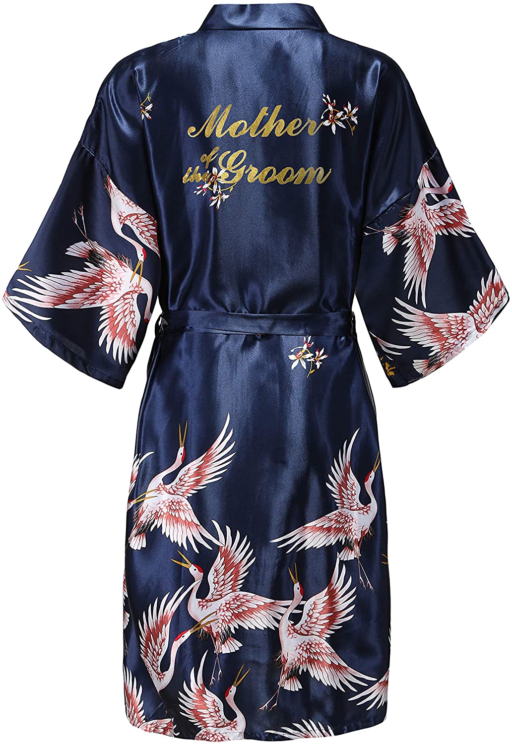 Price:$13.99 EPLAZA Women Crane Patterns Silky Robes with Gold Glitters for Bride Bridesmaid Wedding Bridal Party Short Sleepwear Night Gown (Navy, Mother of The Groom) at Amazon Women’s Clothing store