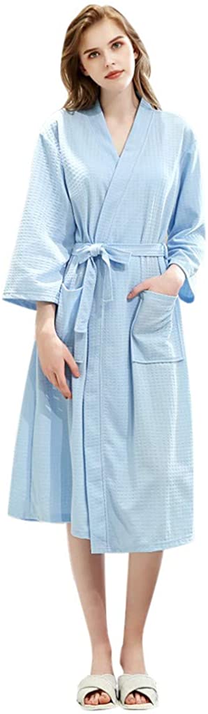 Price:$4.45 Women Mens Robe Lightweight Bathrobe Unisex Long Sleeve Robe Sleepwear Casual Open Front Shawl Pajamas With Waistband at Amazon Women’s Clothing store