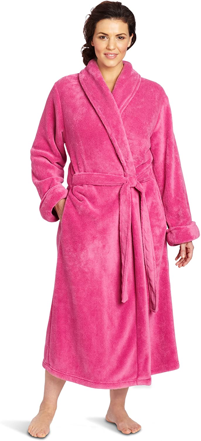 Price:$67.26 Casual Moments Women's 50 Set-In Belt Wrap, Raspberry, 1X at Amazon Women’s Clothing store  Bathrobes