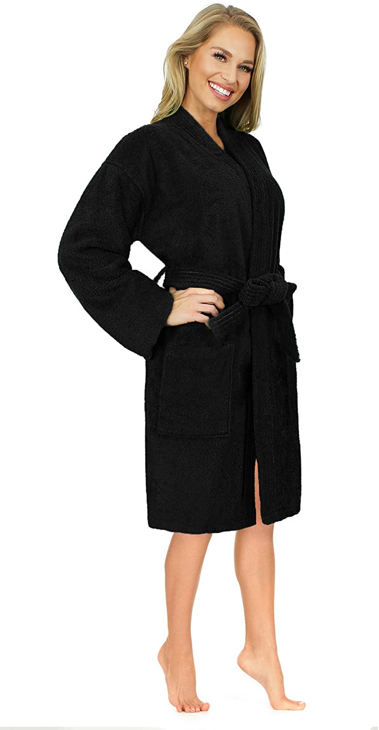 Price:$19.95 Indulge Turkish Linen Premium Hotel Collection Terry Kimono 100% Turkish Bathrobe Women & Men at Amazon Women’s Clothing store