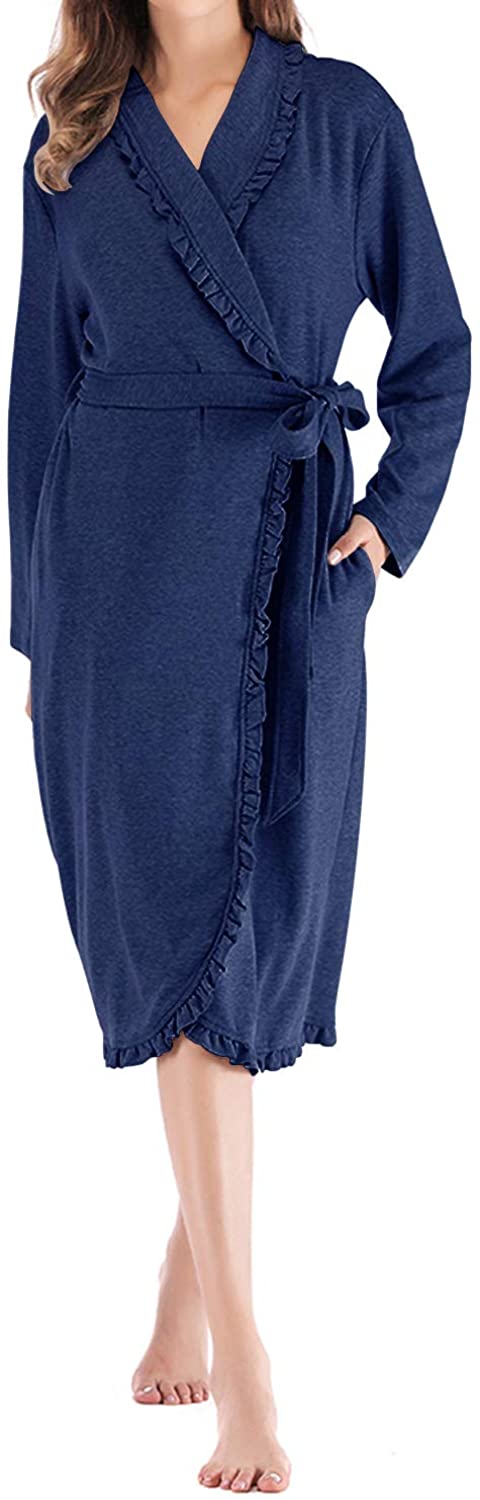 Price:$31.99 SUNNYME Women Kimono Robes Cotton Lightweight Bathrobe Soft Sleepwear Loungewear at Amazon Women’s Clothing store