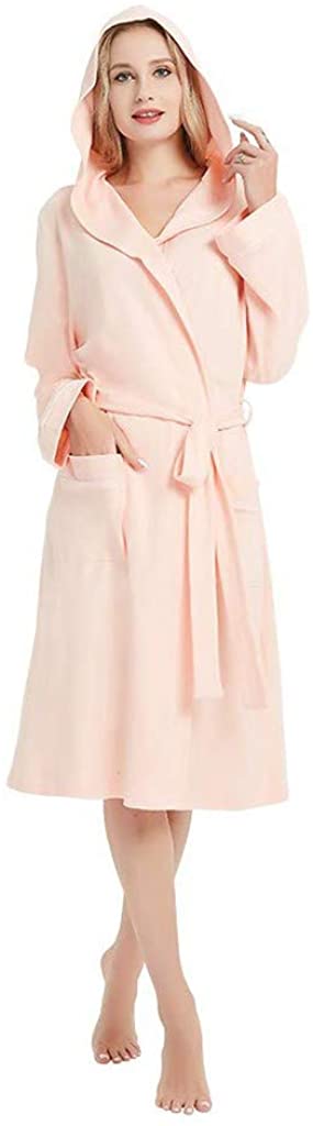 Price:$8.99 Women's Hooded Robe, Cotton Terry Cloth Bathrobe Pink at Amazon Women’s Clothing store