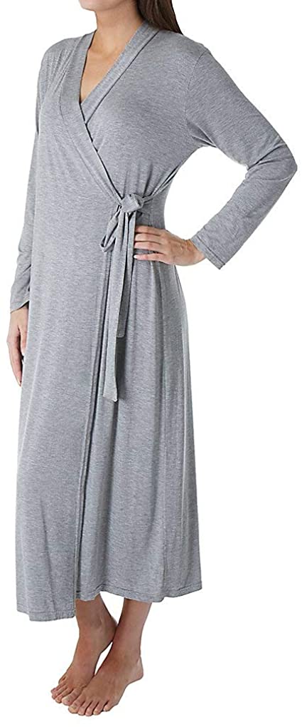 Price:$67.00 Shadowline Long Wrap Robe (61223) 1X/Heather Grey at Amazon Women’s Clothing store