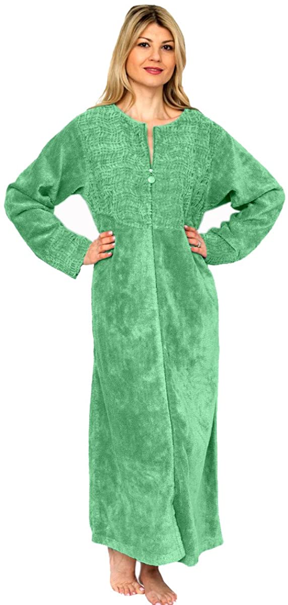Price:$79.95 Bath & Robes Women's Cotton Chenille Robe Full Length (2X, Olive Green) at Amazon Women’s Clothing store