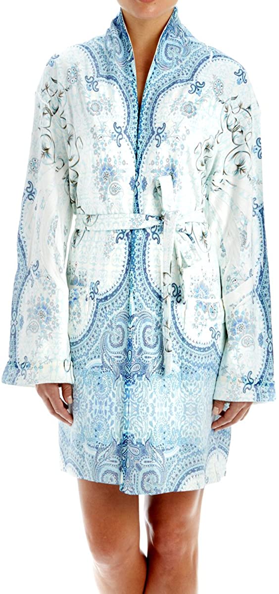 Price:$209.99 Wrap Up by VP Blue Marrakesh Microfiber Short Robe, S/M at Amazon Women’s Clothing store