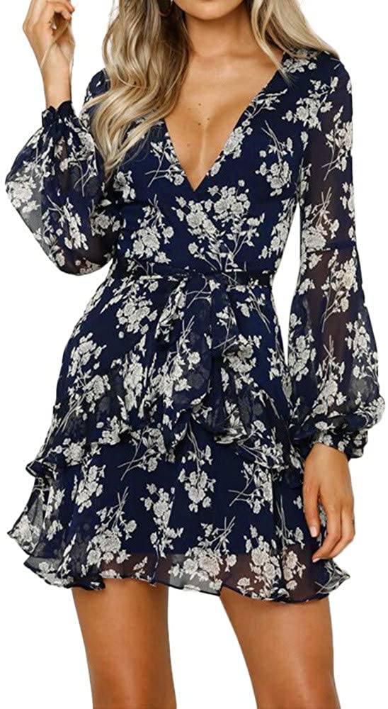 Price:$5.50 Short Mini Dresses Deep V Neck for Women Party Wedding Casual Summer Afterso at Amazon Women’s Clothing store