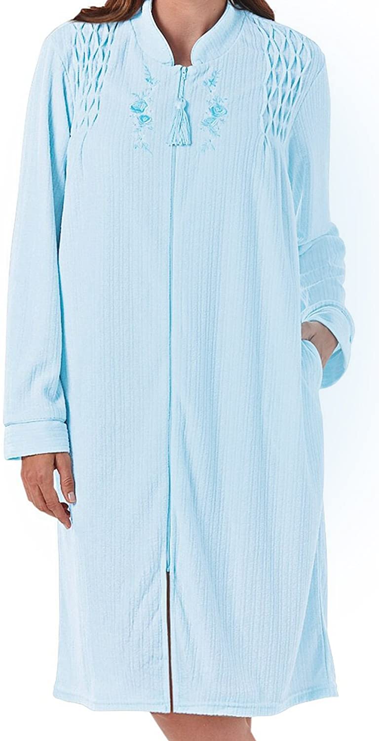 Price:$24.99 Ezi Women's Smocked Fleece Robe at Amazon Women’s Clothing store