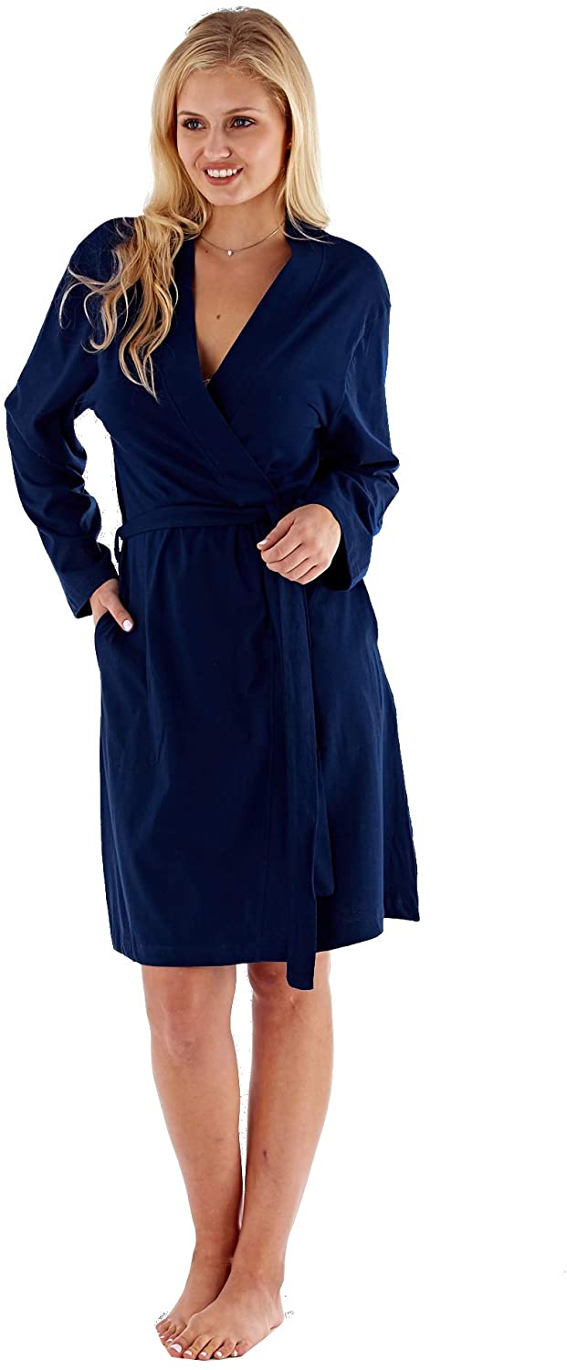 Price:$18.92 Ladies Soft Lightweight Summer Cotton Jersey Bathrobe at Amazon Women’s Clothing store