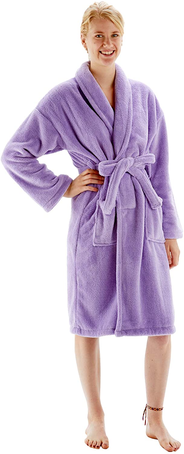 Price:$24.99 Women's Robe Microfiber Plush Fleece Bathrobe at Amazon Women’s Clothing store