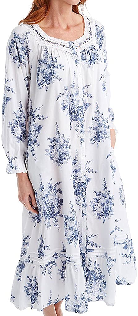 Price:$44.80 LA CERA Women's 100% Cotton Woven Printed Floral Button Front Robe 1211R at Amazon Women’s Clothing store