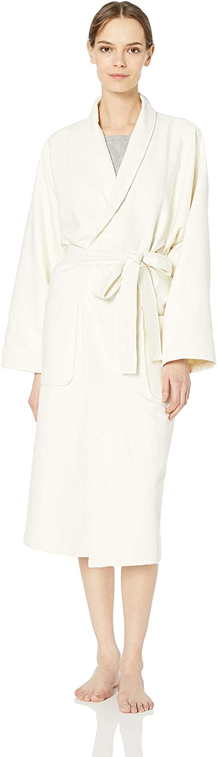 Price:$65.00 MONARCH Chamois Microfiber Shawl Hotel Robe - Lightweight Absorbent Soft Spa Bathrobe in Ecru/XL Cypress at Amazon Women’s Clothing store