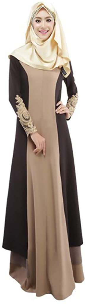 Price:$10.99 Women Lace Patchwork Abaya Dress Vintage Long Sleeve Robe Islamic Muslim Jilbab Robe at Amazon Women’s Clothing store