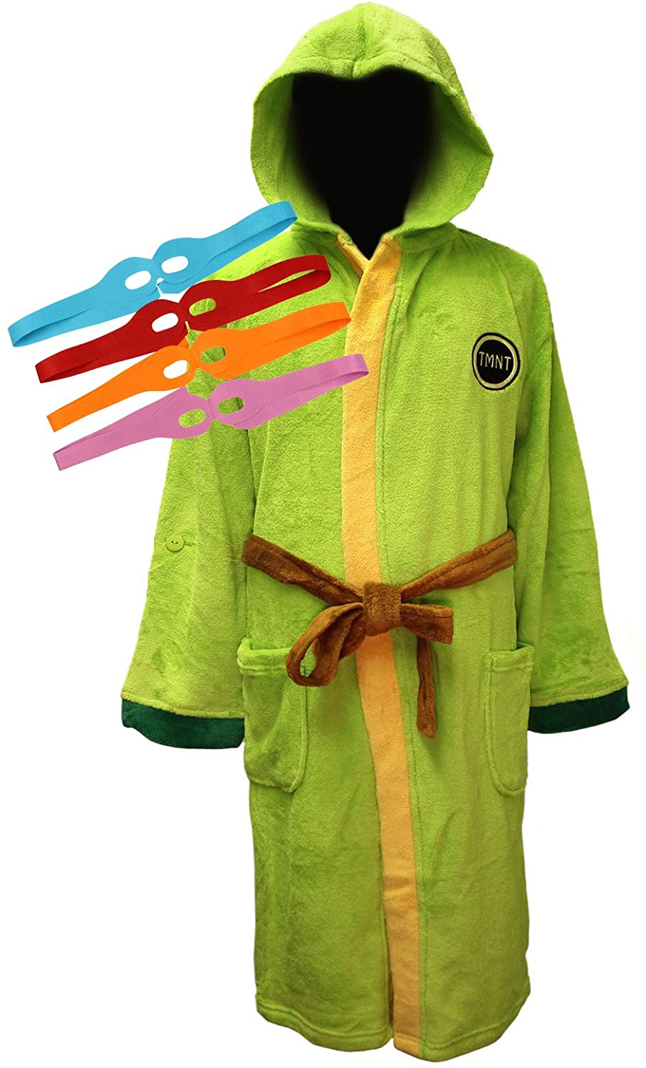 Price:$74.96 Teenage Mutant Ninja Turtles Hooded Bathrobe with Interchangable Masks at Amazon Women’s Clothing store