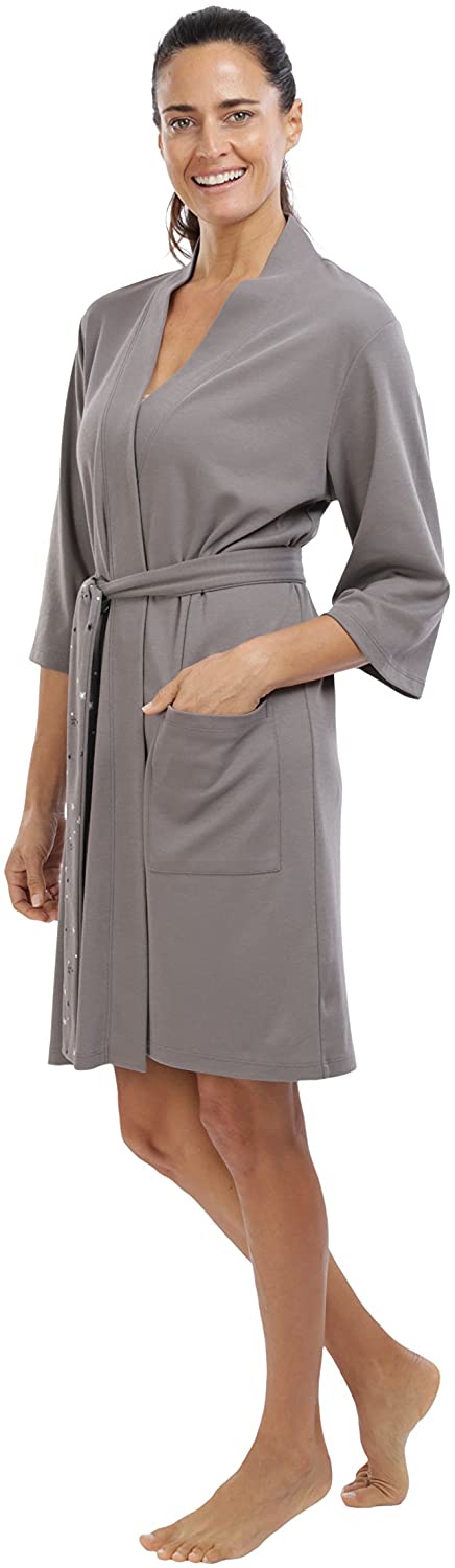 Price:$97.00 jijamas Incredibly Soft Pima Cotton Women's Robe - The Long Weekend at Amazon Women’s Clothing store