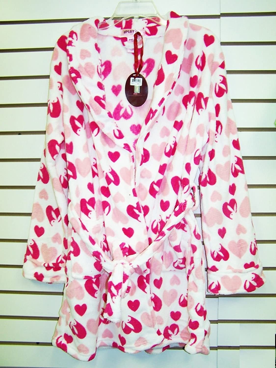 Price:$22.99 Playboy Playmate Bath Robe Bunny Logo Print at Amazon Women’s Clothing store