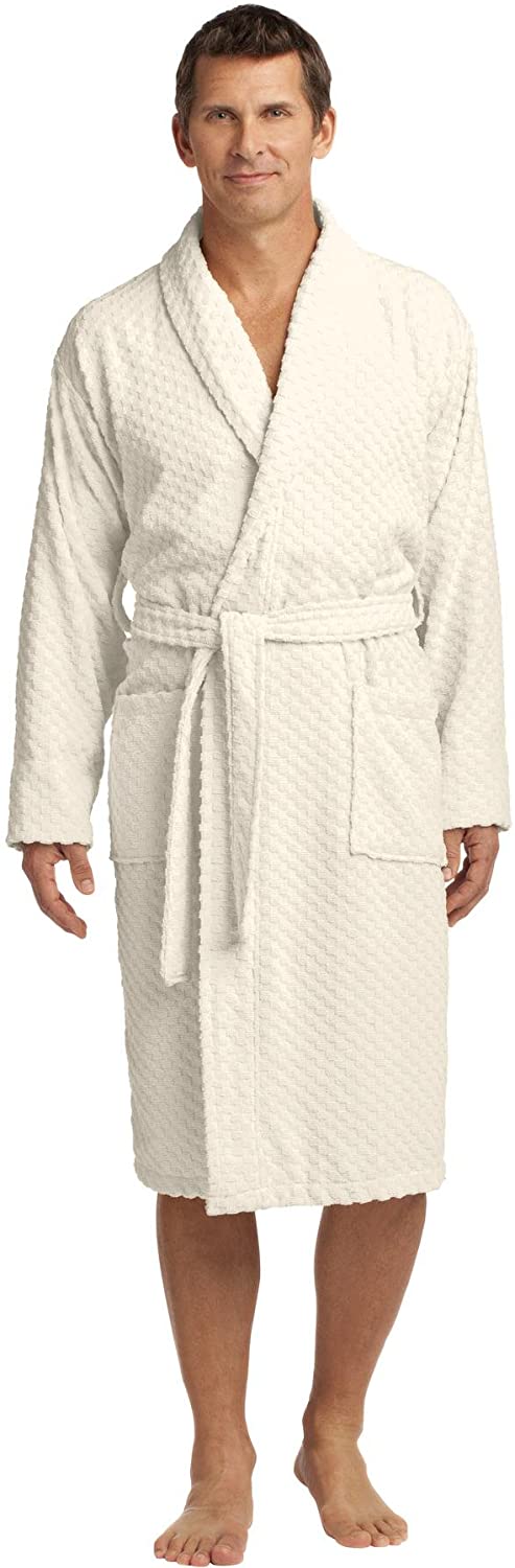 Price:$38.32    Port Authority Men's Checkered Terry Shawl Collar Robe  Clothing
