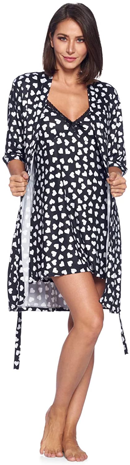 Price:$26.99 Casual Nights Women's Sleepwear 2 Piece Rayon Chemise Nightgown and Kimono Robe Set at Amazon Women’s Clothing store
