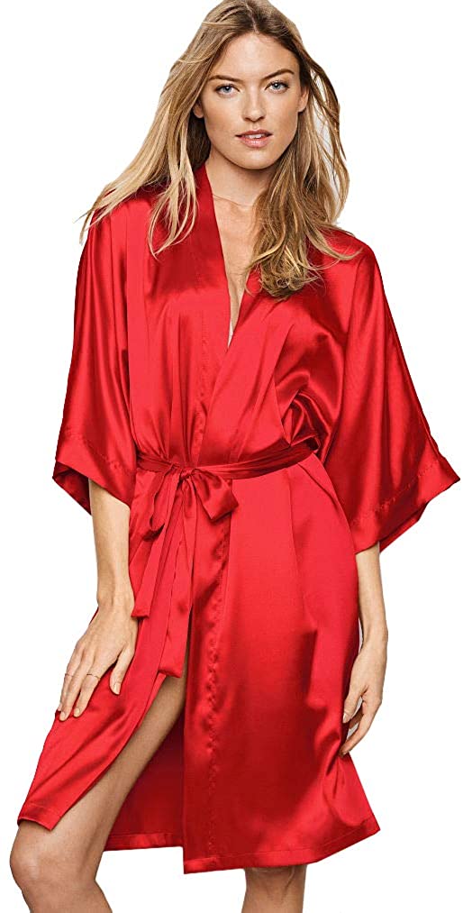 Price:$54.95 Victoria's Secret Satin Kimono Robe Very Sexy Red M/L at Amazon Women’s Clothing store