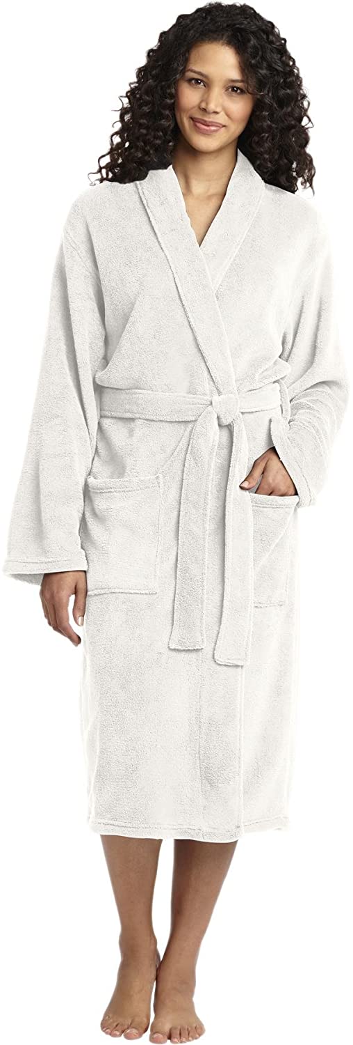 Price:$32.64 Port Authority Plush Microfleece Shawl Collar Robe - Pink - Large/X-Large at Amazon Women’s Clothing store