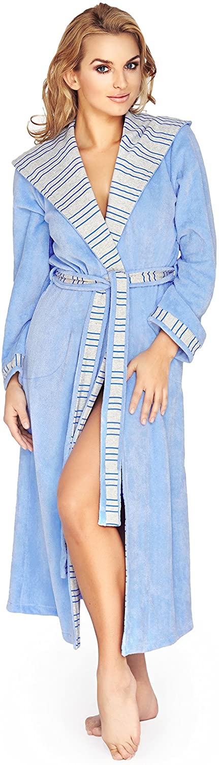 Price:$49.99 Womens Luxury Soft Cotton Robe Housecoat Dressing Gown Bathrobe at Amazon Women’s Clothing store