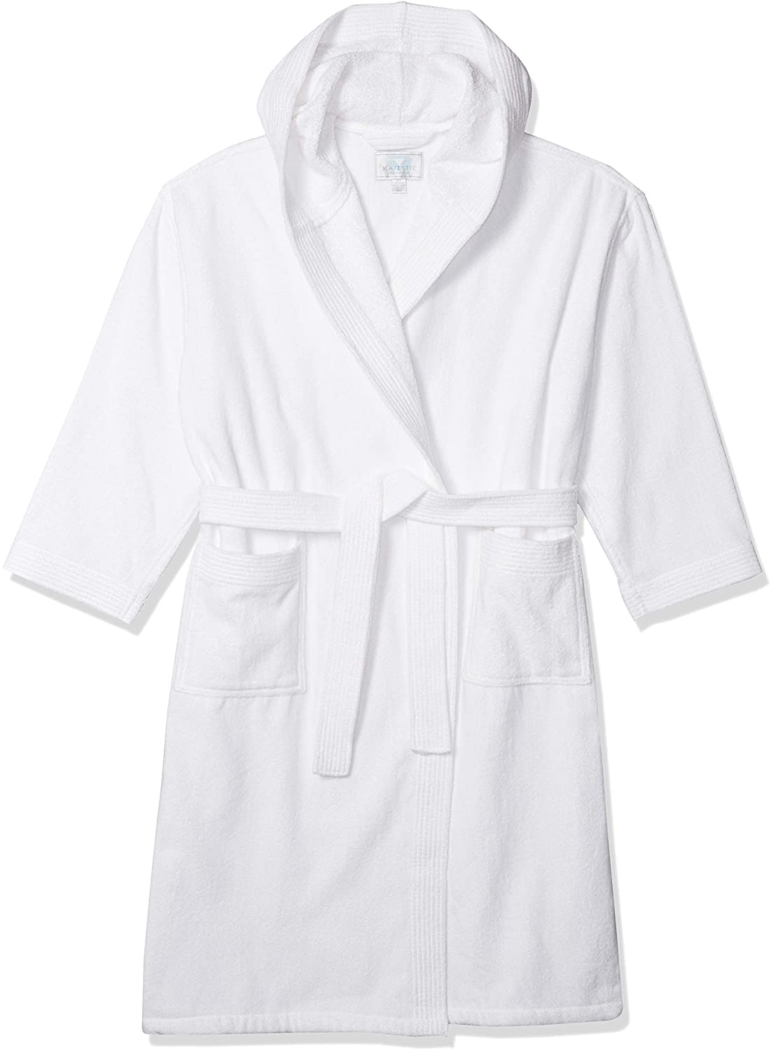 Price:$48.95 Majestic International Women's Melrose Terry Velour Kimono Robe, White 3, OSFA at Amazon Women’s Clothing store