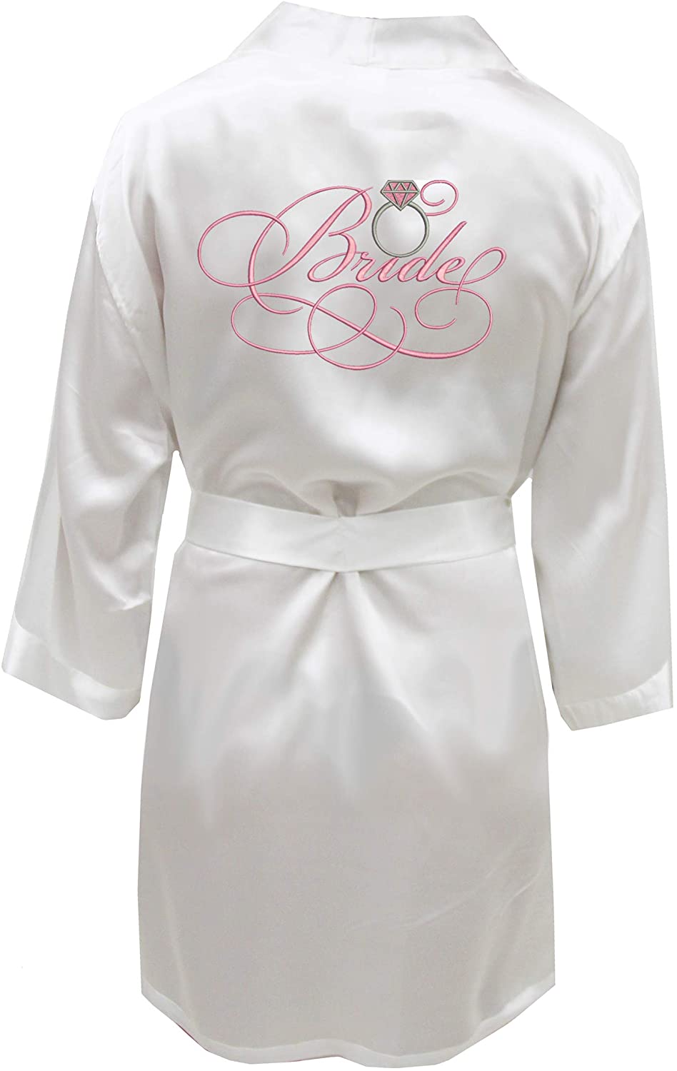 Price:$39.00 Classy Bride Wedding Day Ring Robe (White with Pink) at Amazon Women’s Clothing store