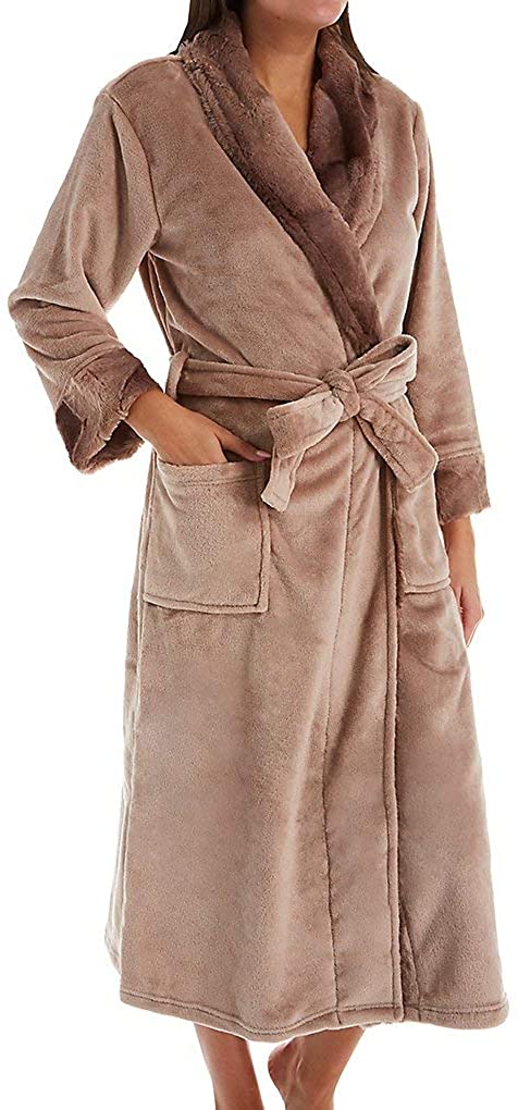 Price:$59.95 N by Natori Ombre Stripe Fleece Robe at Amazon Women’s Clothing store
