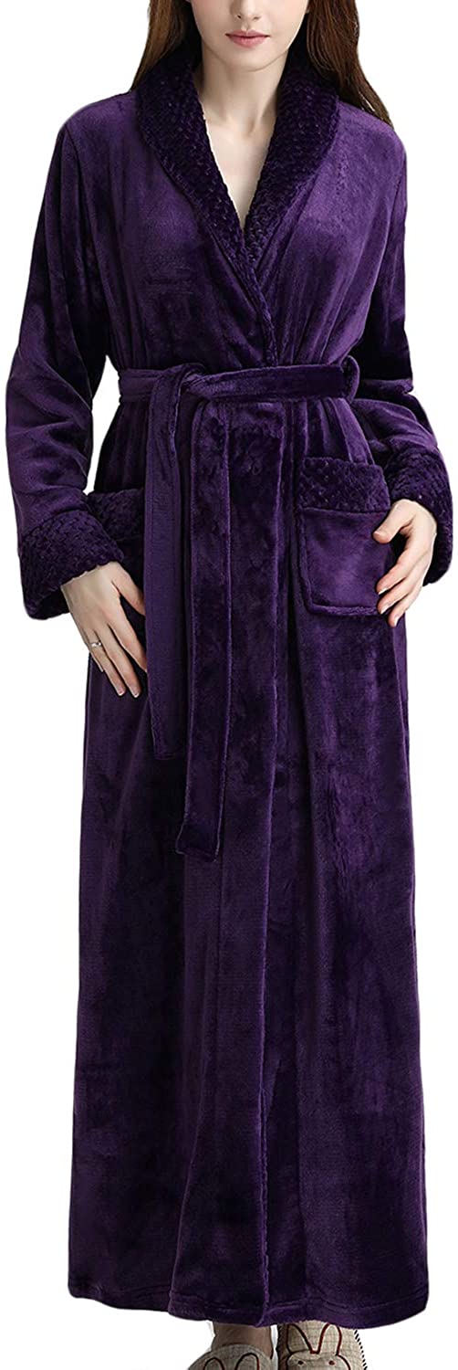 Price:$24.99 Womens Loungewear Long Wrap Kimono Plush Fleece Robes Cosy Nightwear Bathrobes at Amazon Women’s Clothing store