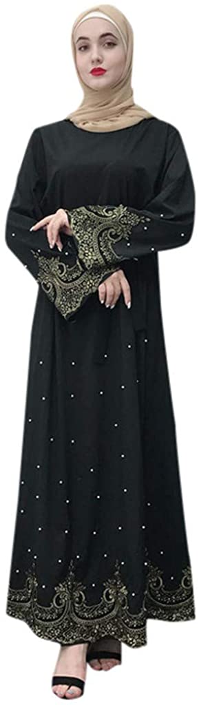 Price:$24.79 Women Openwork embroi Long Dress Robe Open Abaya Cardigan Muslim Dubai Robe Gown Black at Amazon Women’s Clothing store