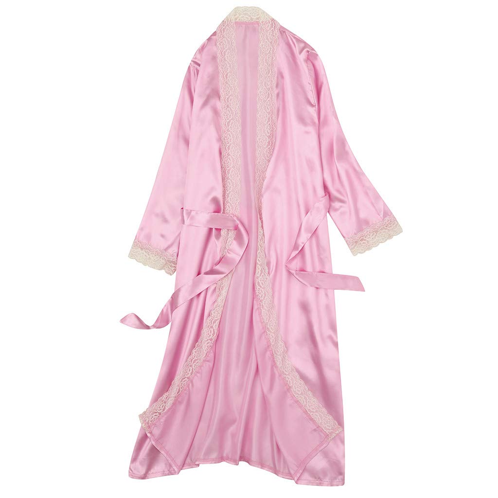 Price:$1.58    Women Underwear Lingerie for Women Sexy Long Lace Dress Sheer Gown See Through Kimono Robe Lace Panel Cardigan Robe  Clothing