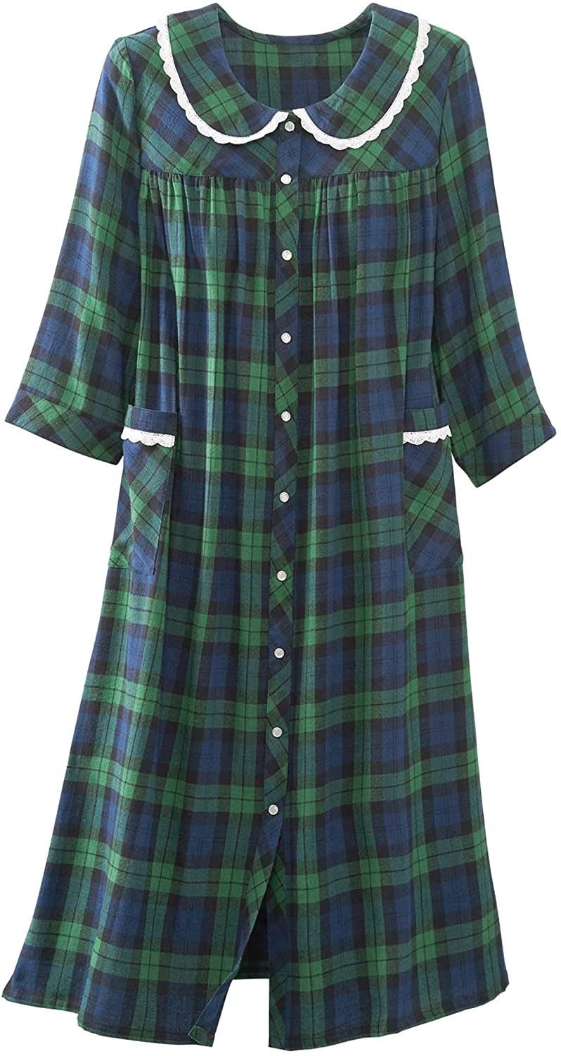 Price:$40.95 National Flannel House Coat at Amazon Women’s Clothing store