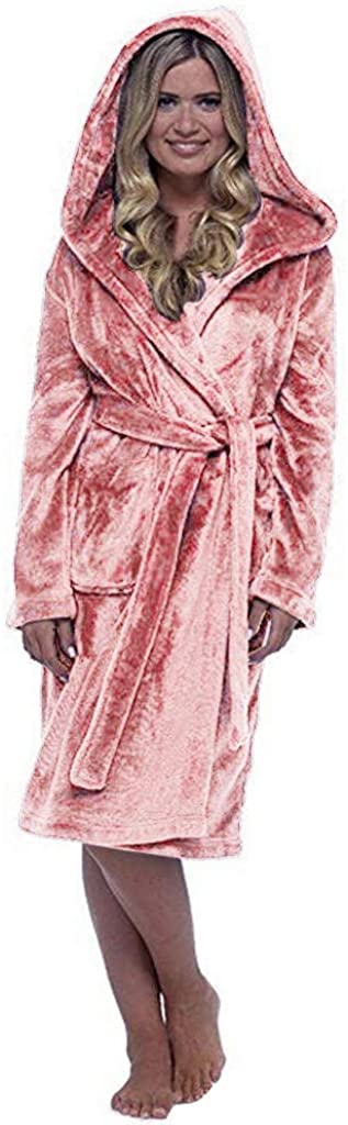 Price:$9.48 QBQCBB Women Winter Plush Lengthened Shawl Bathrobe Home Clothes Plus Size Long Sleeved Robe Coat for S-5XL at Amazon Women’s Clothing store