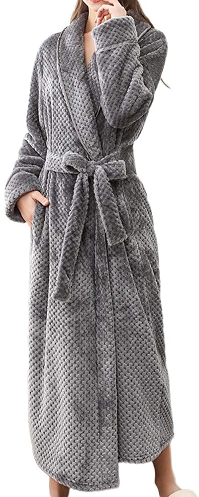 Price:$8.96 Redshop Women Plush Soft Warm Fleece Bathrobe Robe Lengthened Bathrobe Home Clothes Coat at Amazon Women’s Clothing store