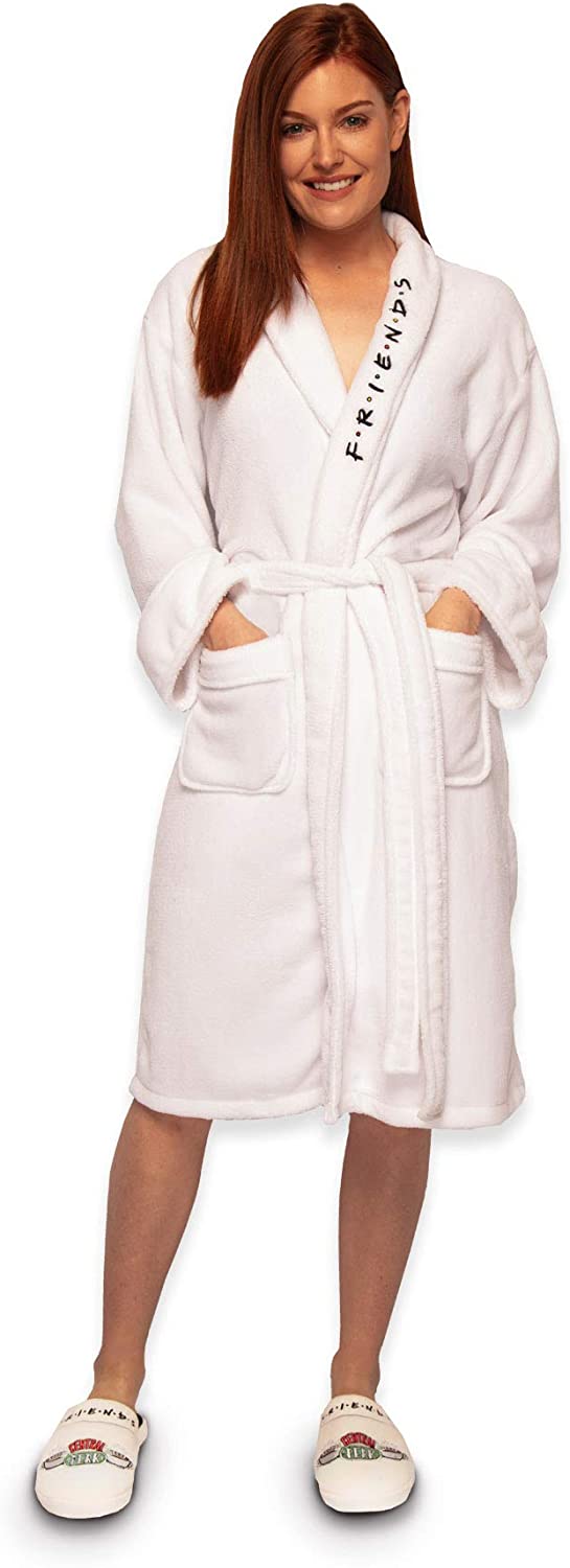 Price:$36.49 FRIENDS Women's Central Perk White Fleece Dressing Gown at Amazon Women’s Clothing store