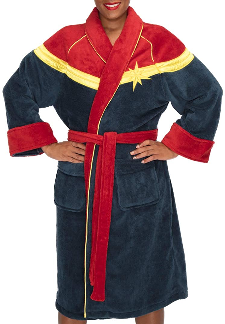 Price:$64.95 Womens Captain Marvel Dressing Gown Red at Amazon Women’s Clothing store