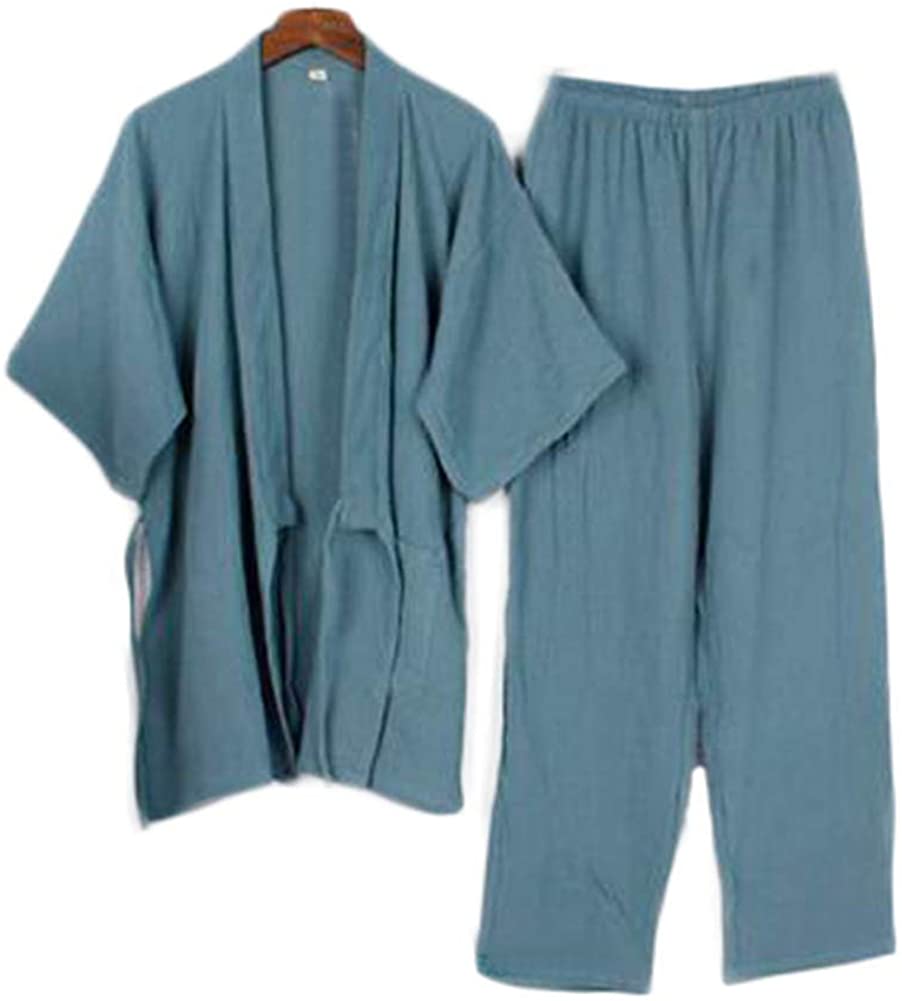 Price:$34.36 Japanese Style Two-Piece Suit Women Thin Cotton Bathrobe Pajamas Kimono Bathrobes Sleepwear-F06 at Amazon Women’s Clothing store
