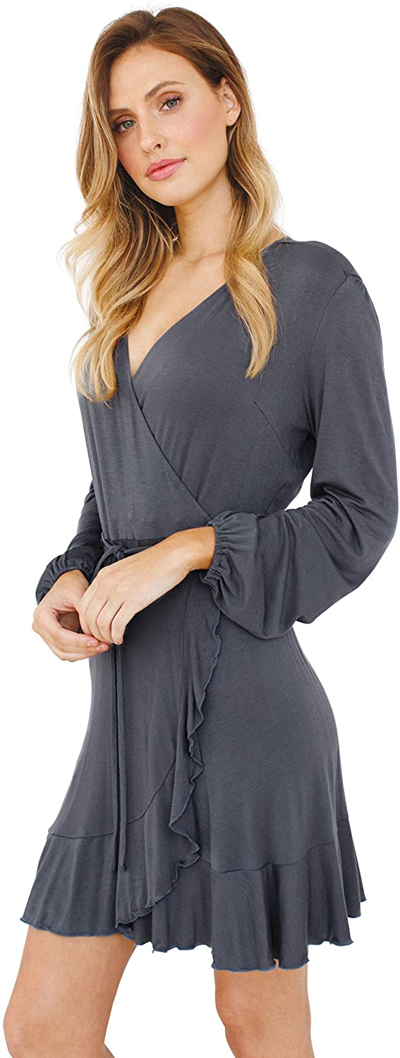Price:$42.00 Fox Robe. Beauty. Bridal Party Getting Ready Ruffle Short Robe. at Amazon Women’s Clothing store