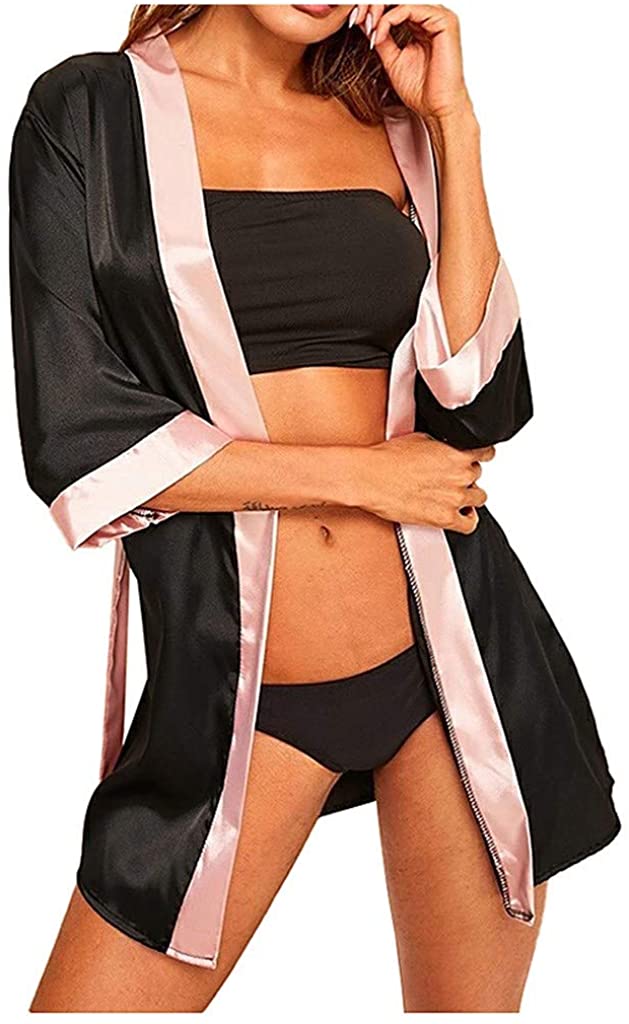 Price:$4.73 Umitay Shower Kimono Women Japanese Kimono Sleepwear Bathing Dressing Gown Long Sleeve Sauna Coat Pajamas Robe Nightwear at Amazon Women’s Clothing store