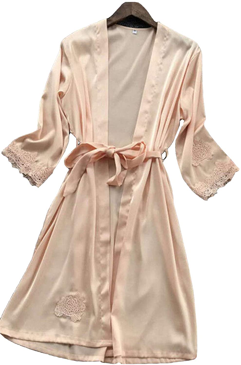Price:$6.88 Sexy Nighty Women Night Wear Sexy Ladies Bride Satin Sleepwear Pajamas Lace Robe One-Piece Silk Set at Amazon Women’s Clothing store