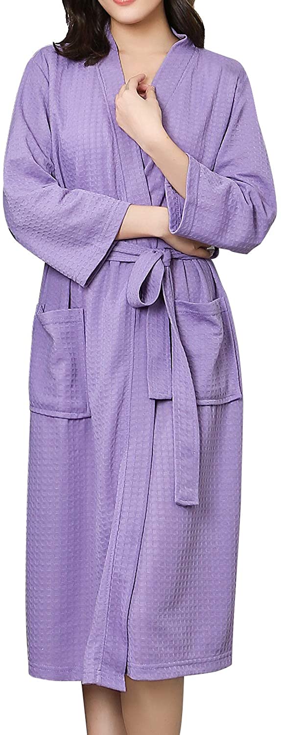 Price:$17.99 Dramaticbuying Waffle Kimono Robes for Women Lightweight Cotton Robe Long Spa Bathrobe at Amazon Women’s Clothing store