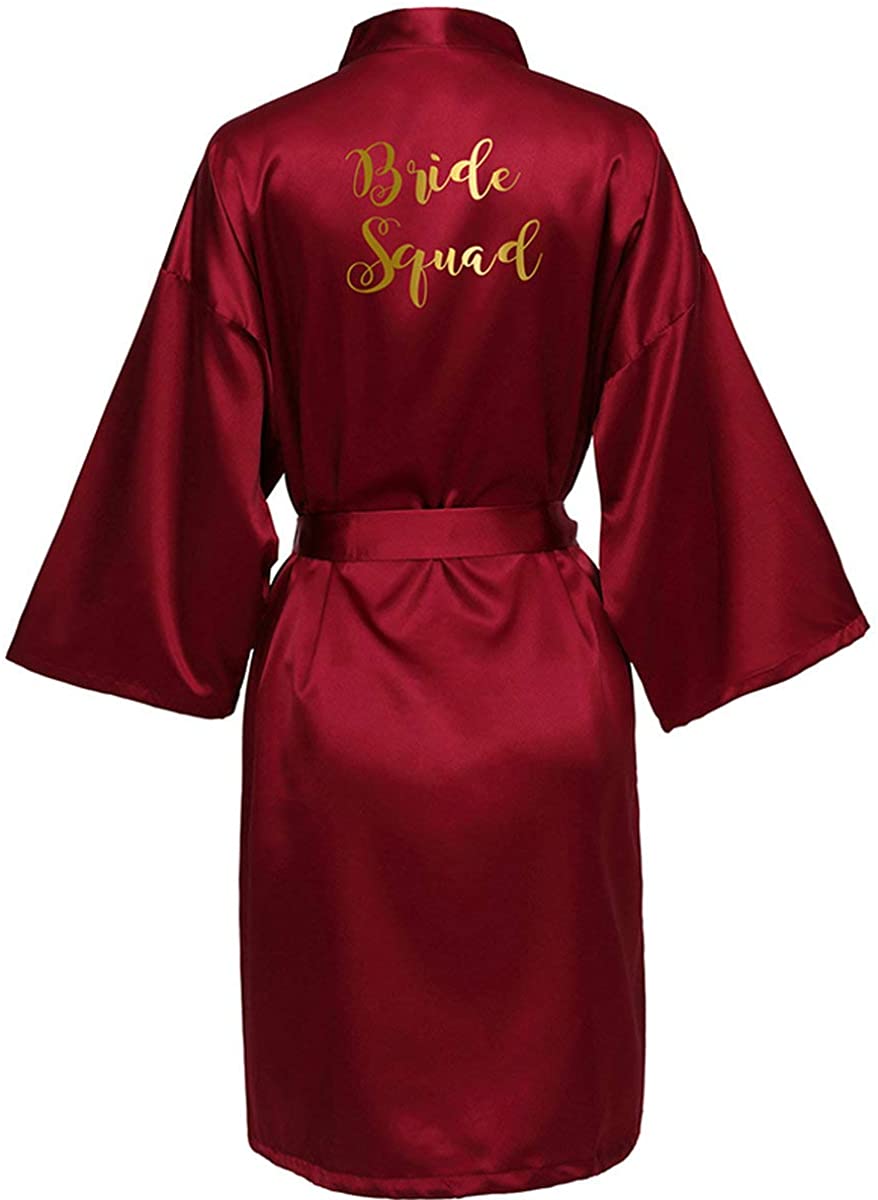 Price:$5.99 Women Sexy Silk Satin Robes Gold Bridesmaid Mother Bride Gift Wedding Gown Robe at Amazon Women’s Clothing store