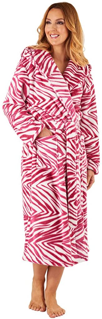 Price:$48.88 Slenderella GL8740 Women's Raspberry Pink Zebra Print Long Sleeve Robe at Amazon Women’s Clothing store