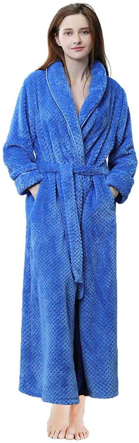 Price:$28.99 Soojun Women's Plush Robe Soft Fleece Shawl Collar Bathrobe at Amazon Women’s Clothing store