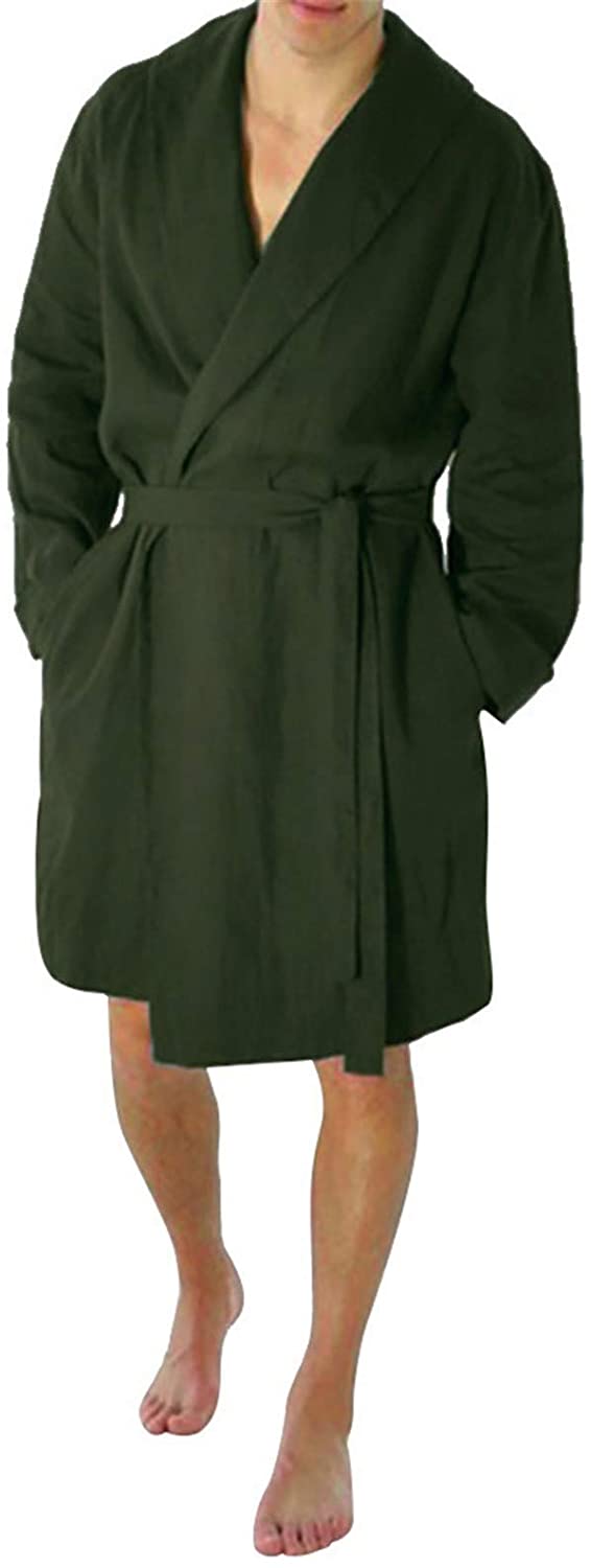 Price:$0.36 Kimono Robes Pure Color Cotton Linen Lightweight Pajamas Nightgown Sleepwear at Amazon Women’s Clothing store