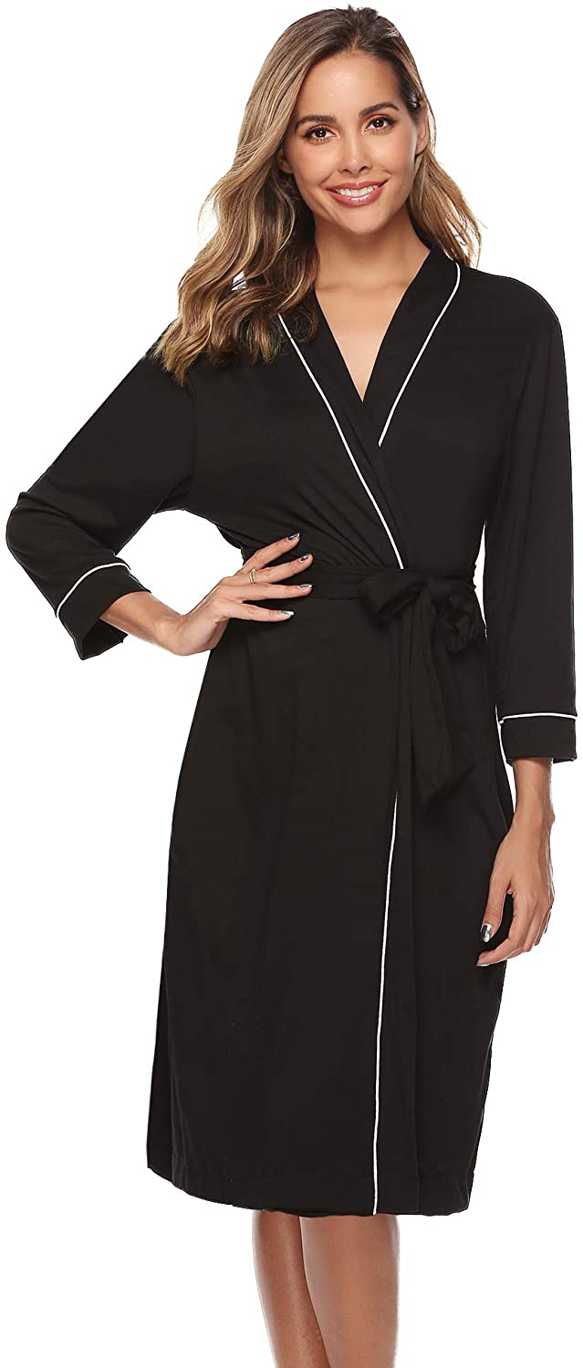 Price:$19.99 Aibrou Women's Soft Kimono Bathrobe Sleepwear Spa Robe at Amazon Women’s Clothing store