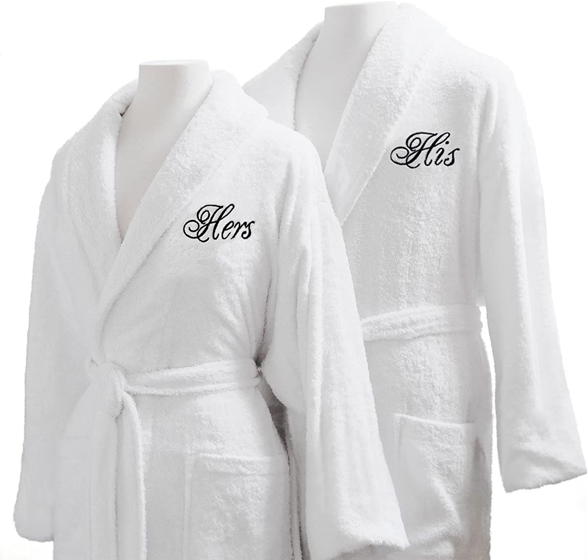 Price:$99.99 Luxor Linens - Terry Cloth Bathrobes - 100% Egyptian Cotton - Luxurious, Soft, Plush Durable Set of Robes White at Amazon Women’s Clothing store