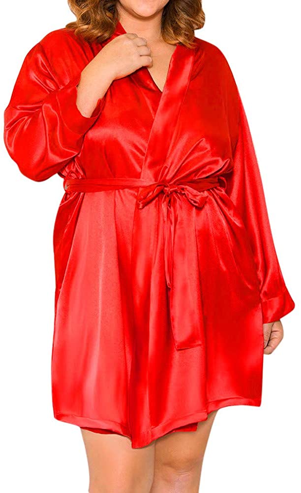 Price:$7.50 GLVSZ Lingerie Women Silk Lace Robe Dress Babydoll Nightdress Nightgown at Amazon Women’s Clothing store