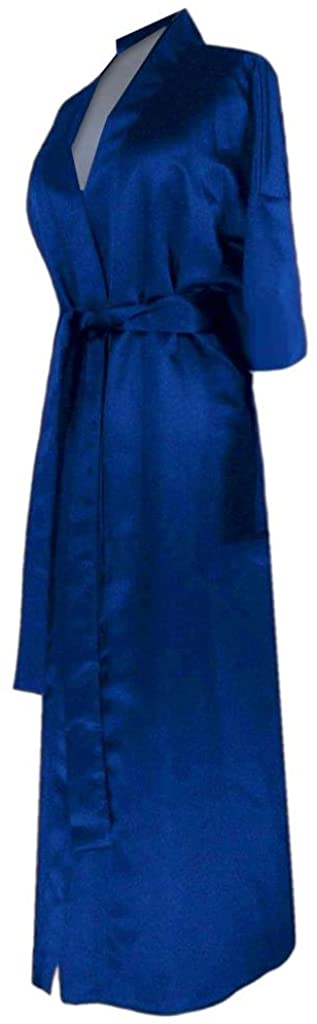 Price:$49.99 Sanctuarie Designs Plus Size Supersize Robe Womens Royal Blue Satin at Amazon Women’s Clothing store