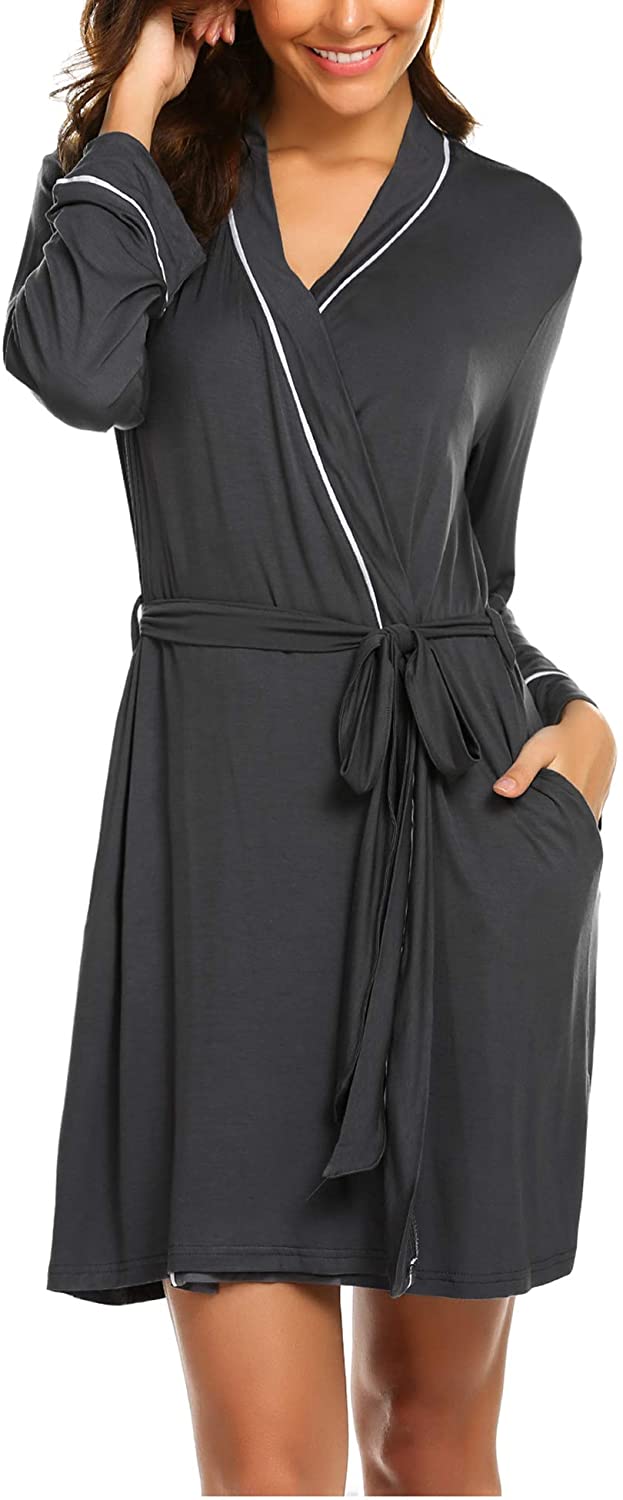 Price:$19.99 Avidlove Womens Robe Cotton Lightweight Robe Short Knit Bathrobe Soft Sleepwear at Amazon Women’s Clothing store